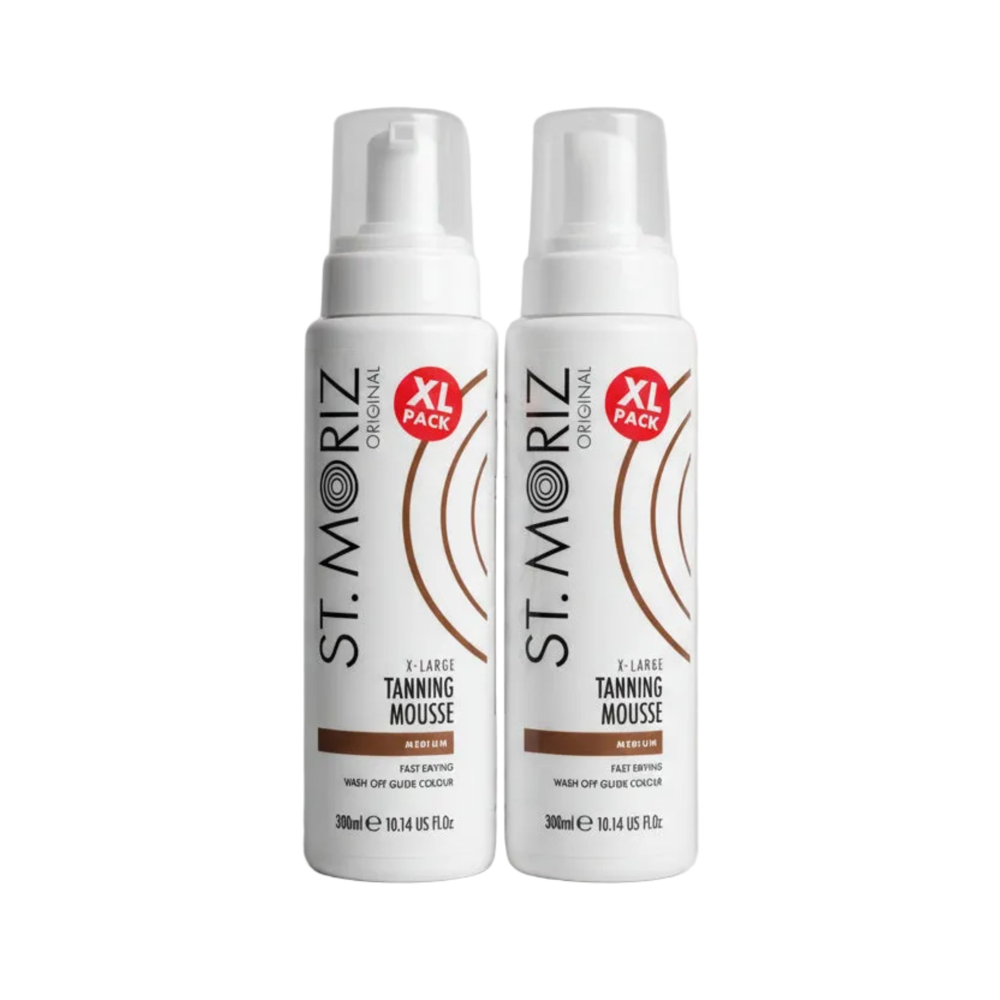St Moriz XL tanning mousse medium 300ml twin pack fast drying